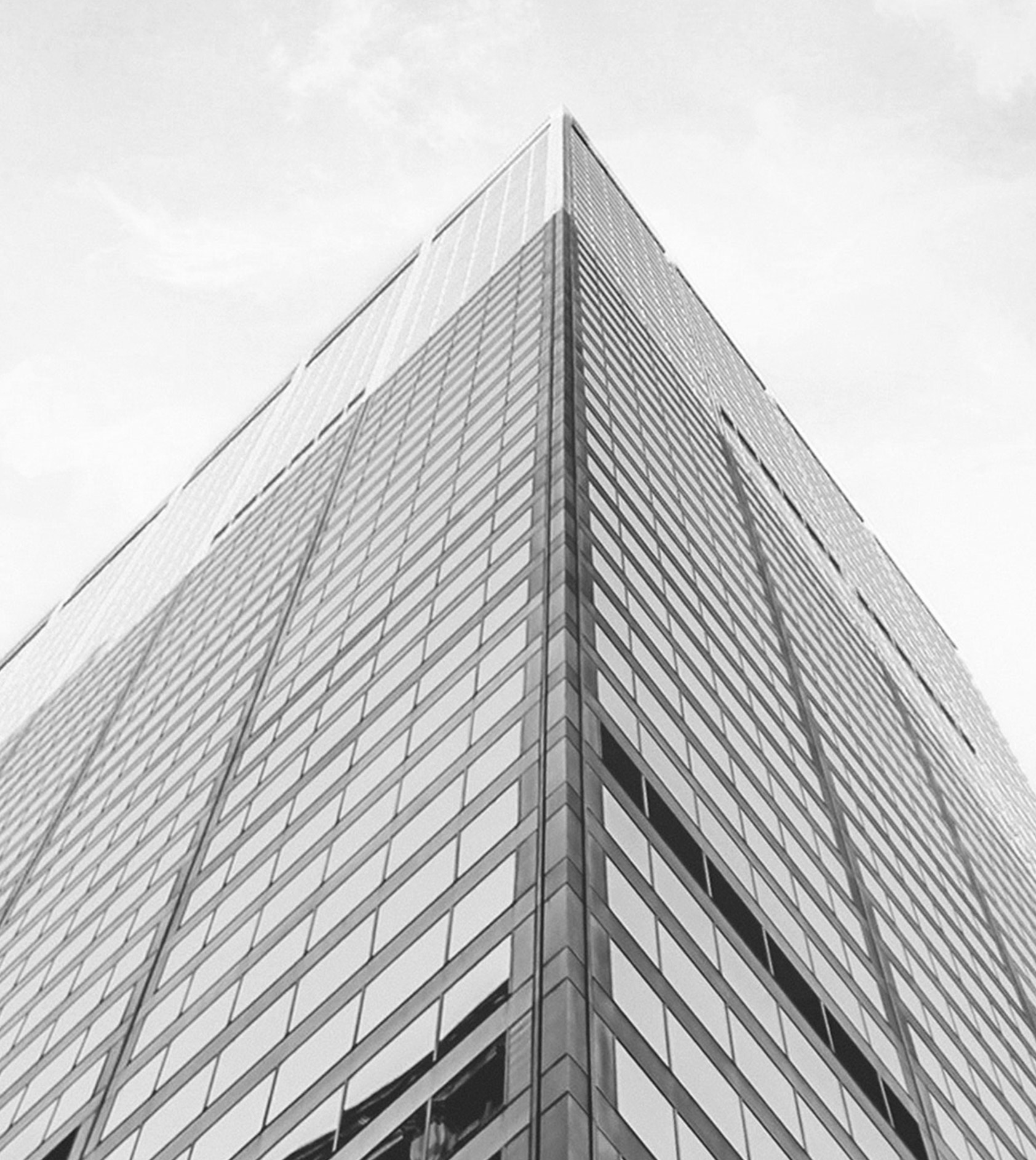 Black and white photo of building